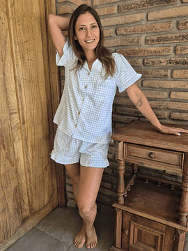 Pijama Valentina / Vichy celeste