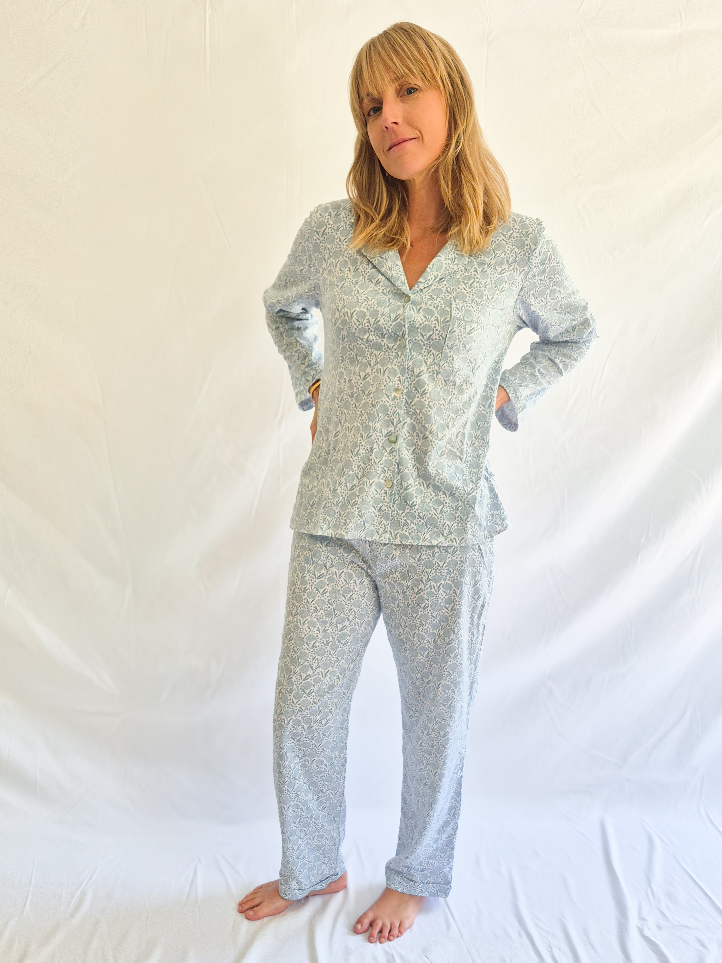 Pijama mujer Amalia/ Hortensia celeste