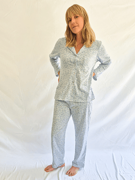 Pijama mujer Amalia/ Hortensia celeste