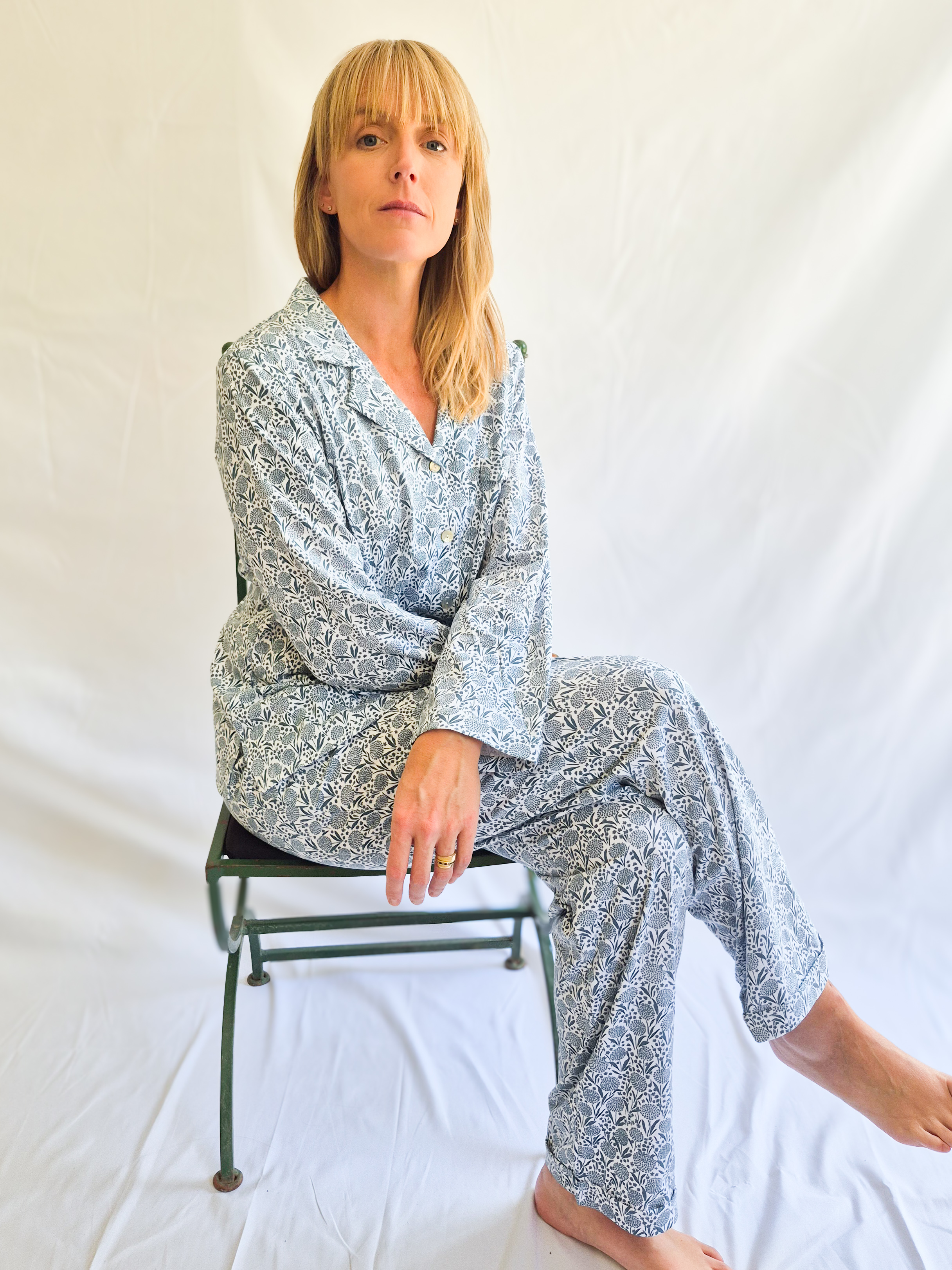 Pijama mujer Amalia/ Hortensia azul
