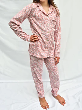 Pijama niña Amalia/ Hortensia terracota