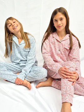 Pijama niña Amalia/ Hortensia celeste