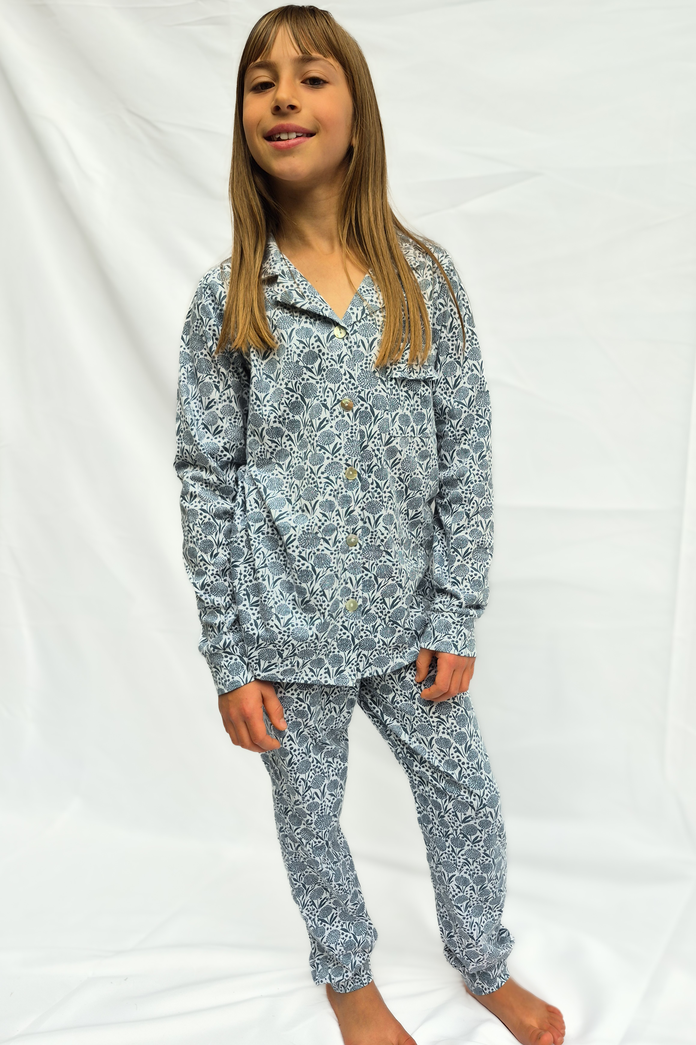Pijama niña Amalia/ Hortensia azul