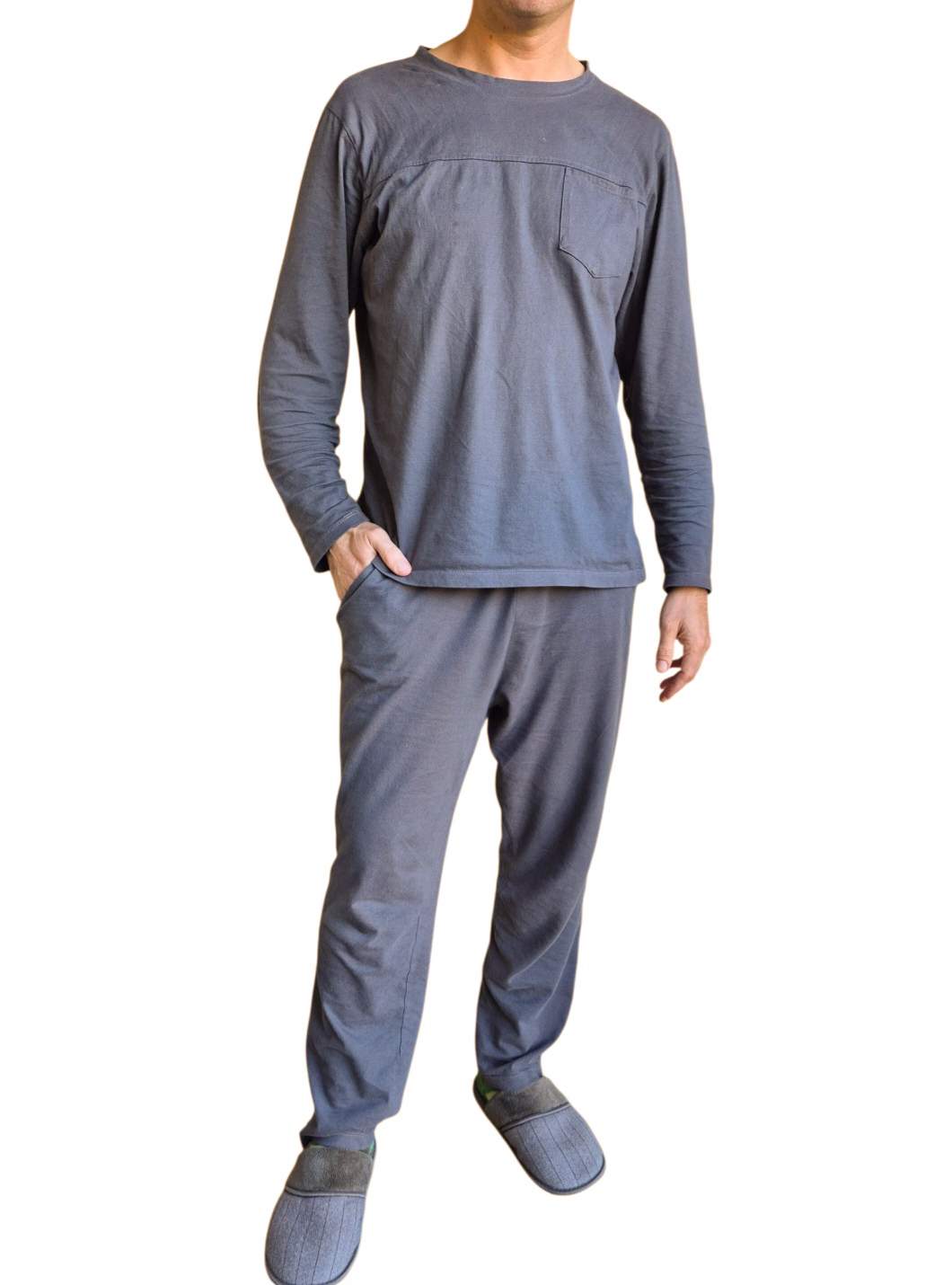 Pijama Andrés pantalón manga larga / Gris