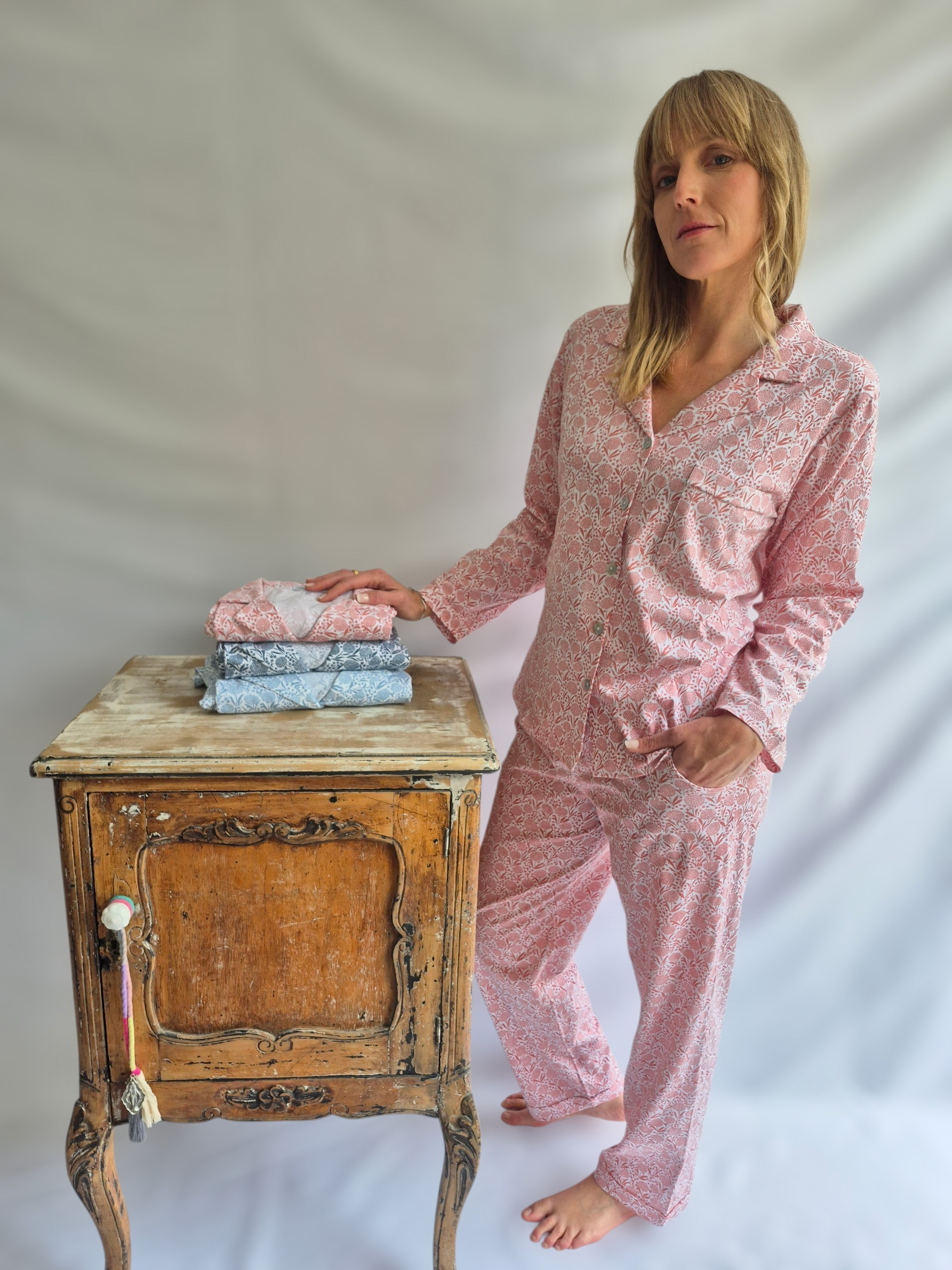 Pijama mujer Amalia/ Hortensia terracota