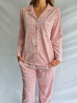 Pijama mujer Amalia/ Hortensia terracota