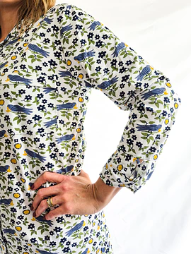 Camisa de dormir Gracia/ Pájaro azul
