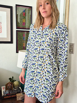 Camisa de dormir Gracia/ Pájaro azul