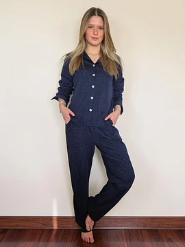 Pijama mujer Magdalena / azul puntitos