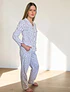Pijama mujer Patricia / flores rojizas 
