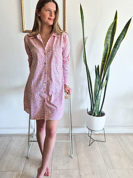 Camisa de dormir Amalia/ Hortensia terracota 