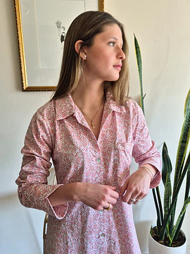 Camisa de dormir Amalia/ Hortensia terracota 