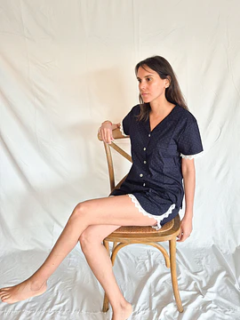 Pijama mujer Ignacia/ azul puntitos 