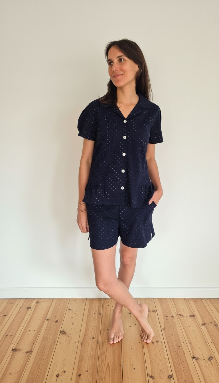 Pijama mujer Sofía/ azul puntitos