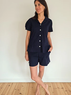 Pijama mujer Sofía/ azul puntitos