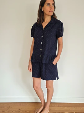Pijama mujer Sofía/ azul puntitos