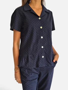 Pijama mujer Sofía pantalón/ azul puntitos