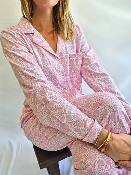 Pijama mujer Amalia/ Hortensias rosadas