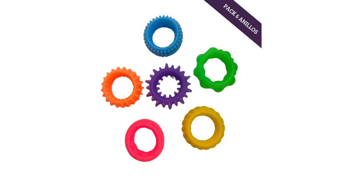 Set De 6 Anillos Sensoriales De Silicona - Juguete Anti-estrés De Bolsillo Para Niños Y Adultos, Portátil Y Calmante