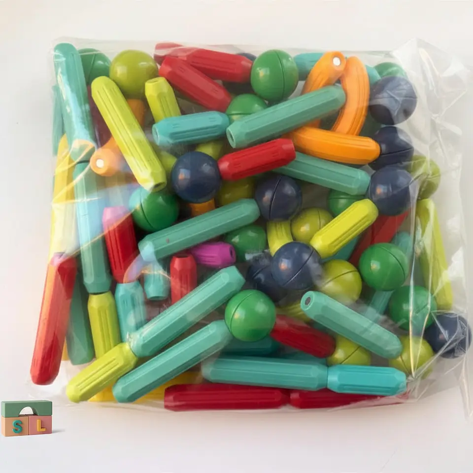 Set de Construcción: Palitos Magnéticos y Esferas (100 piezas) 2