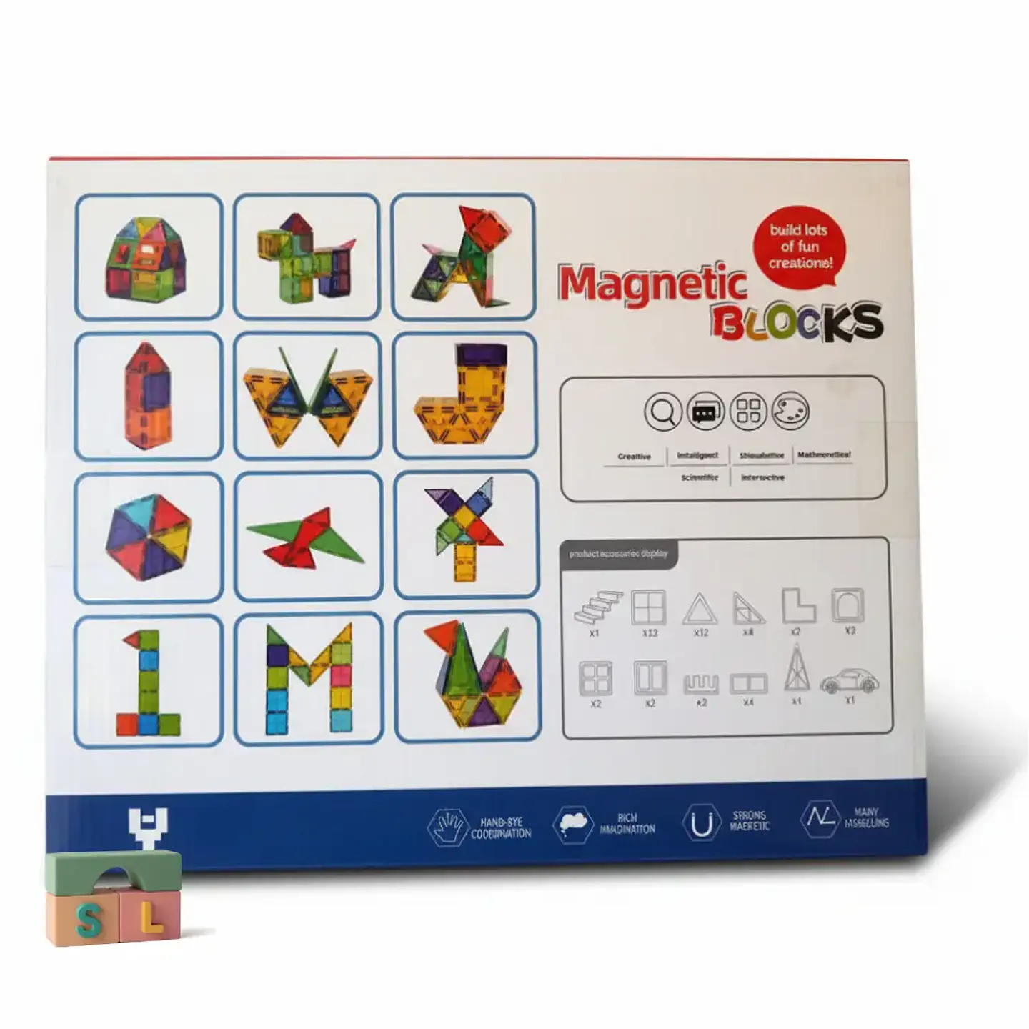 Bloques Magnéticos Tipo Tiles 52 piezas 3
