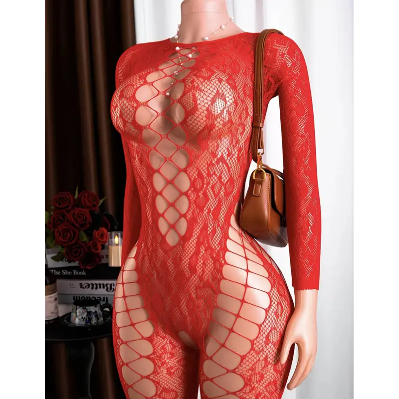 Malla animal print  roja