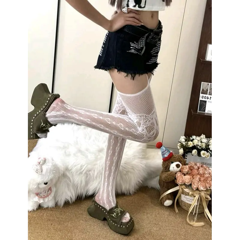 Medias blancas malla