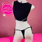  Set porrista negro kawaii 