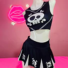  Set porrista negro kawaii 