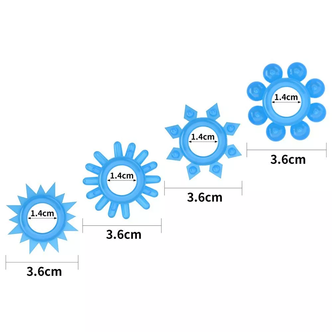 Set 4 anillo para pene luminiscente Lovetoy 4