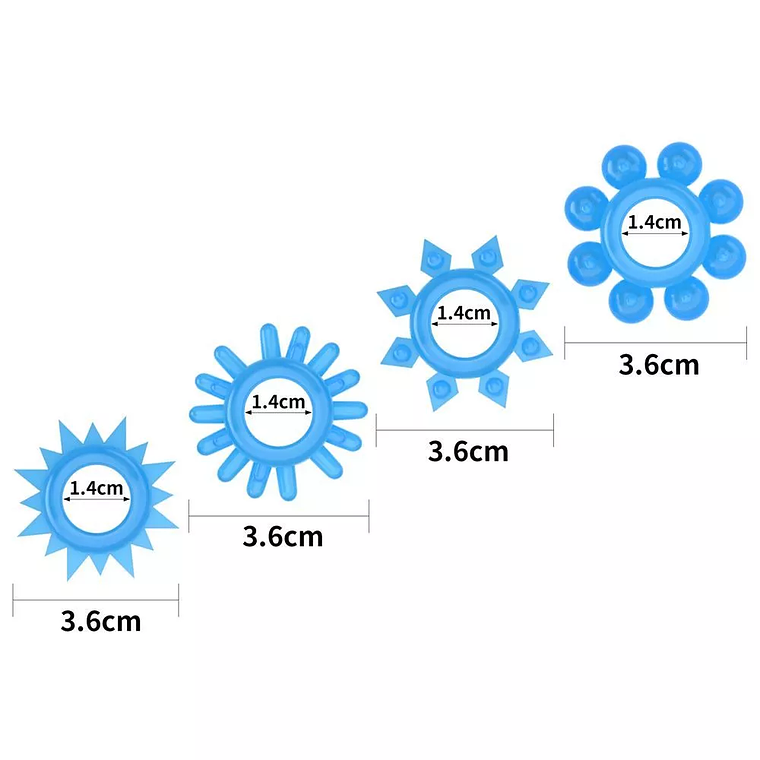 Set 4 anillo para pene luminiscente Lovetoy 4