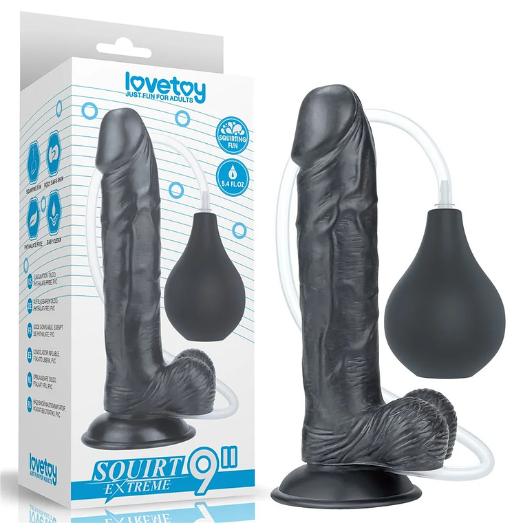 Dildo Eyaculador Squirt Extreme 22x5cm (Negro) 1
