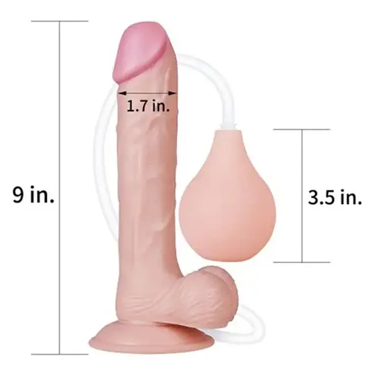 Dildo Eyacula Realista Bota Liquido Pene Consolador Venas 9