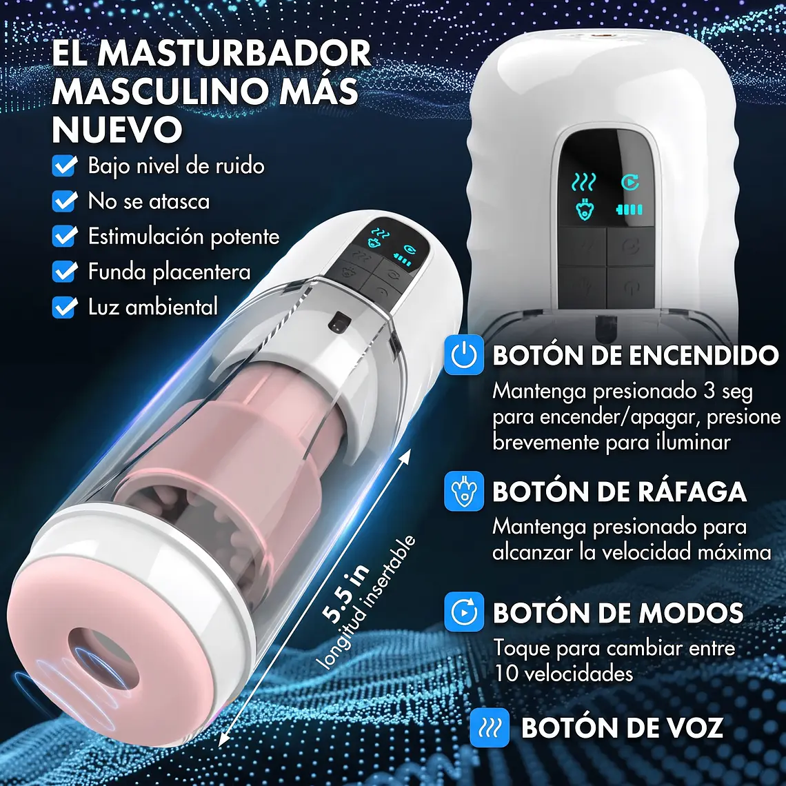 Masturbador Masculino Automatico con Voz 4