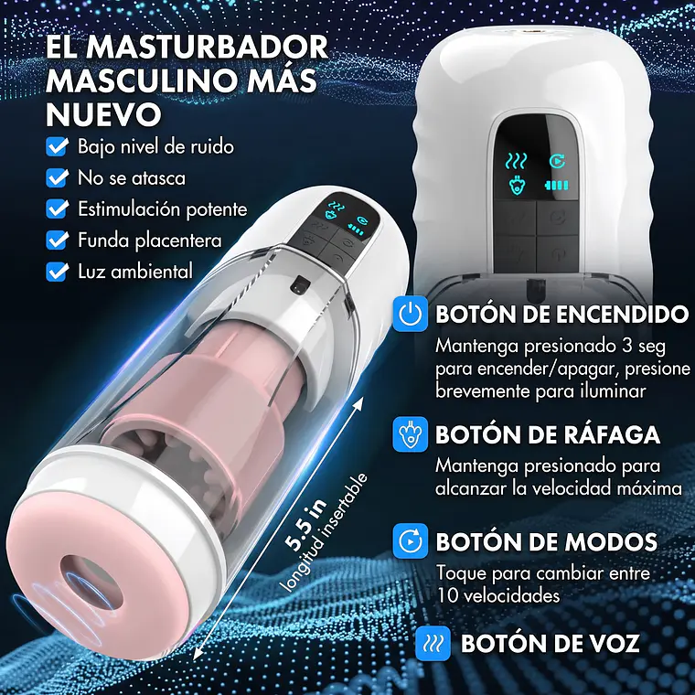 Masturbador Masculino Automatico con Voz 4