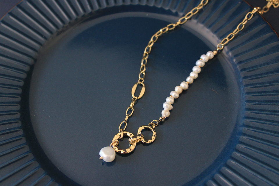 Collar cadena perlas 2