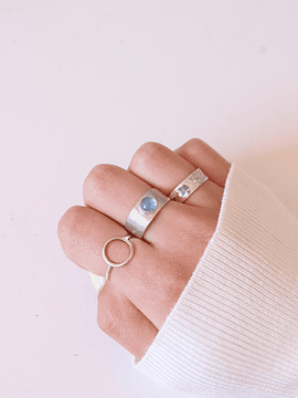 Anillo Aguamarina mate