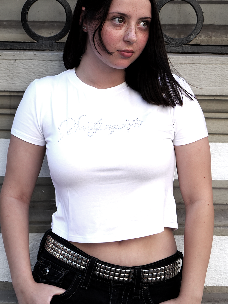 Crystals Baby Tee White  1