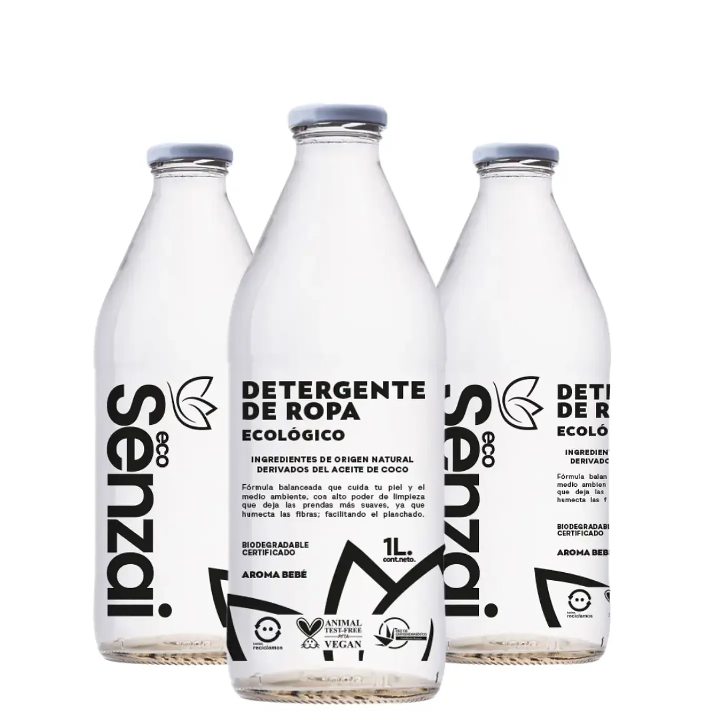 PACK 3 UNI DETERGENTE BOTELLA DE VIDRIO  1