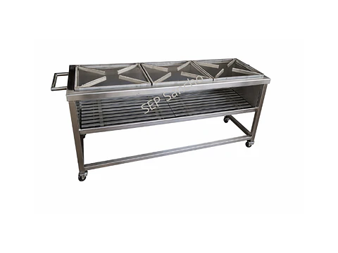 Fogão em inox - utilização a lenha