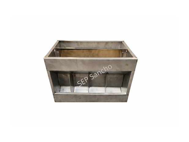 Comedouro Coelho Duplo 40 cm - Inox 1