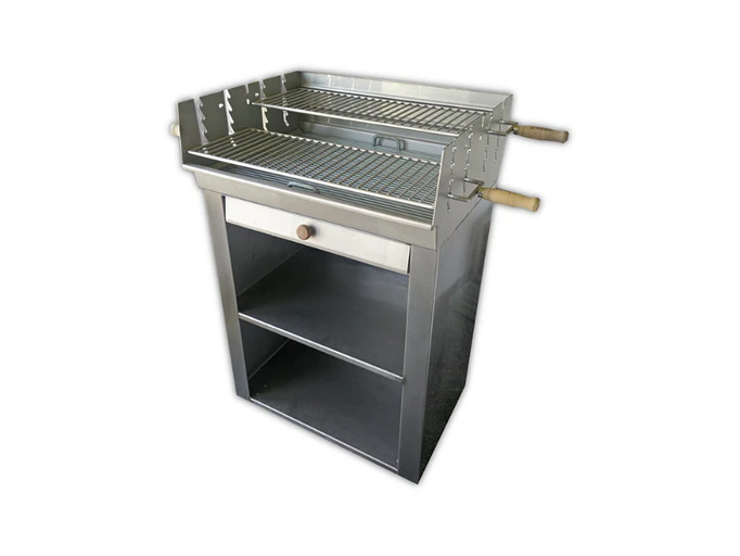 Assador em bloco inox - com grelhas 1