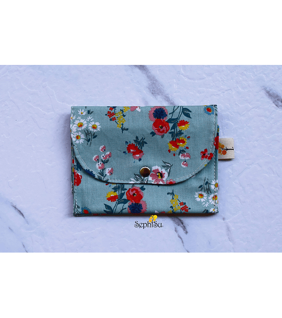 Estuche Porta Cables - Flores Menta