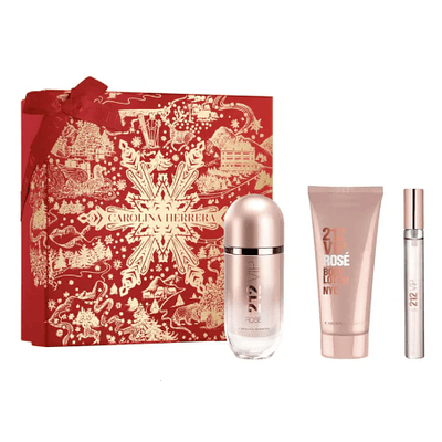 CAROLINA HERRERA 212 VIP ROSE EDP MUJER 80 ML + LOCION CORPORAL 100 ML + EDP 10 ML 