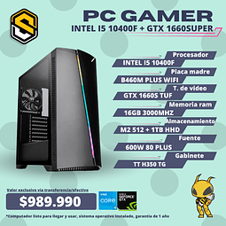 PC GAMER I5 10400F + GTX 1660 SUPER 6GB