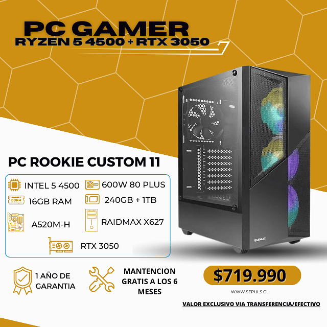 PC GAMER R5 4500 + RTX 3050 8GB