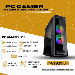 PC GAMER RYZEN 5 3600 + RTX 2060 12GB