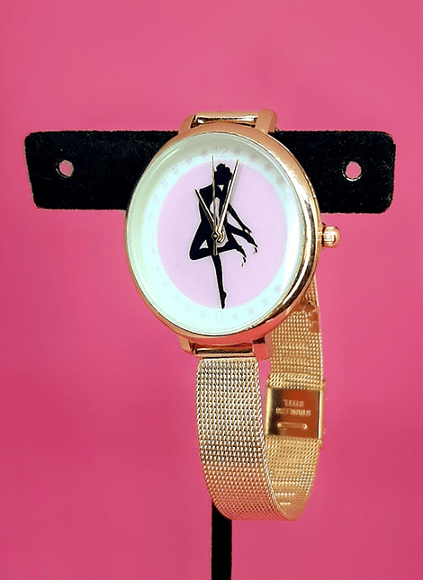 Reloj pulsera metálica Sailor Moon silueta transformación