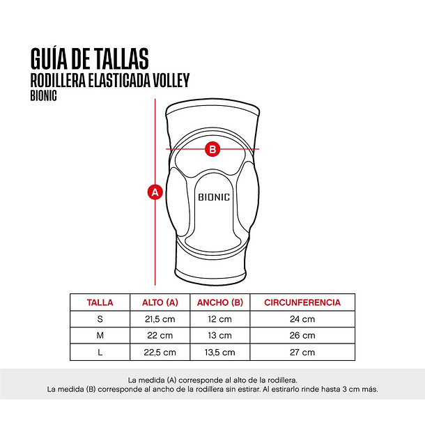 RODILLERA PROTECTORA BIONIC VOLLEY (PAR) ROJA 2