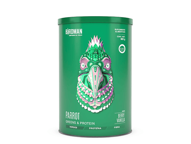 Parrot Greens & Protein - Berry Vainilla 900g